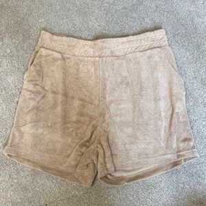 Reflex Tan Terry Cloth High Rise Shorts Size L
